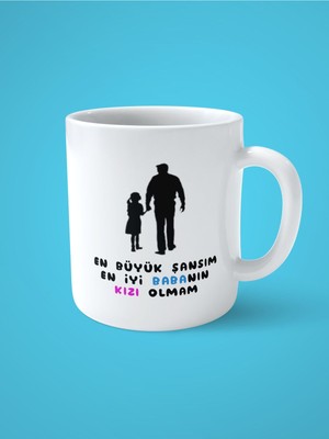 Babasının Kızı Babalar Günü Hediyesi Baskılı Kupa Bardak