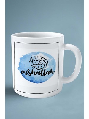 Inşallah Islamiyet Baskılı Kupa Bardak Çift Taraflı Baskı Kişiye Özel Model 2
