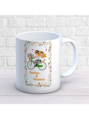 Sevgililer Günü Kişiye Özel Seni Çok Seviyorum Sepet Bisiklet Kupa Bardak