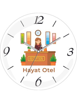 Kişiye Özel Otel Hotel Reception Çap 30 Bombeli Gerçek Cam Duvar Saati