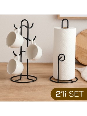 Zümrüt Metal Tezgah Üstü Mutfak Seti | Fincanlık & Kağıt Havluluk