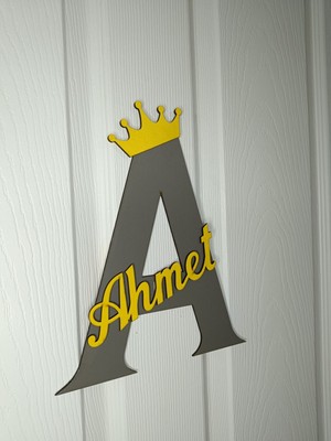 Isime Özel Ahşap Harf Kapı ve Duvar Süsü, Çocuk ve Bebek Odası Için Dekorasyon