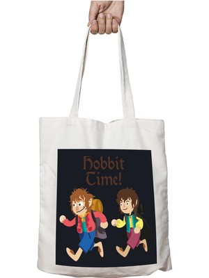 Hobbit Time Lord Of The Rings Iki Tarafı Kalıcı Baskılı Yıkanabilir Çanta