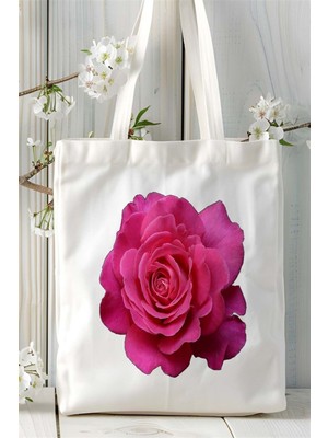 Fusya Baskılı Bez Çanta Kişiye Özel Model 1