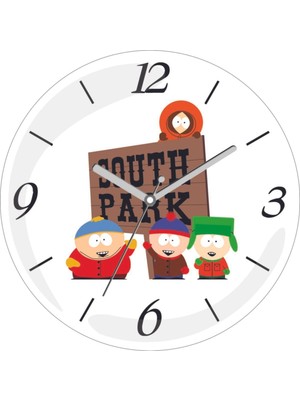 South Park Karakterler Sessiz Akar Bombeli Gerçek Cam Duvar Saati