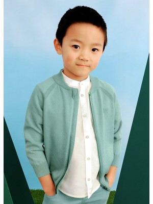 Mayoral 04-10 Yaş Erkek Çocuk Çağla Yeşili Fermuarlı Hırka - Çağla Yeşili