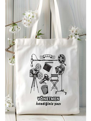 Yönetmen Baskılı Bez Omuz Çantası Kişiye Özel Model 3