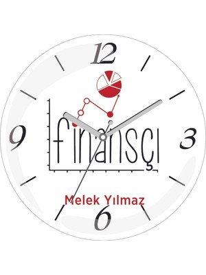 Kişiye Özel Finansçı Tablo Çap 30 Bombeli Gerçek Cam Duvar Saati