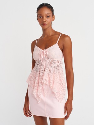 31917 Askılı Dantel Top-Açık Pudra