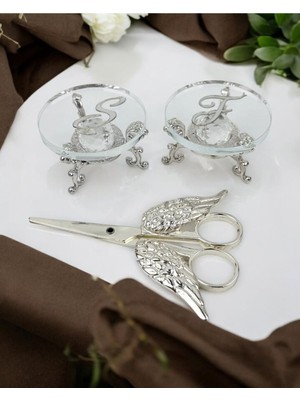 Gri Cam Yüzük Yükseltici ve Söz Makası Seti, Şık ve Kullanışlı Tasarım.