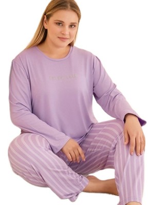 Bipamuk Vıvara Büyük Beden Kadın Pijama Takımı Soft Kumaş 3xl-5xl