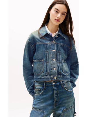 Th DW0DW21061 Pleated Trucker CI2037 Kadın Ceket
