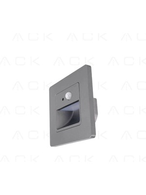Ack 1W Beyaz Sensörlü Merdiven Koridor Armatürü (Antrasit Kasa)