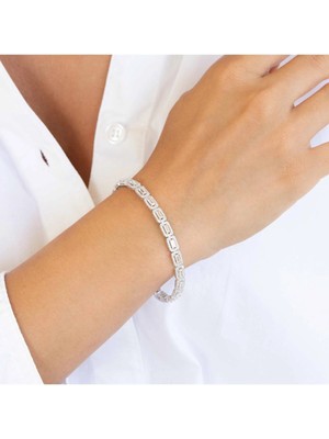 Baget Tamtur Beyaz Altın Bileklik