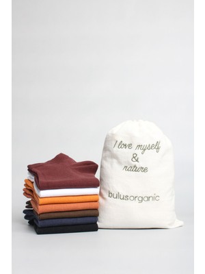 Buluş Organic 7'li Organik Penye Pamuklu Erkek Patik Çorap Koyu Renkler