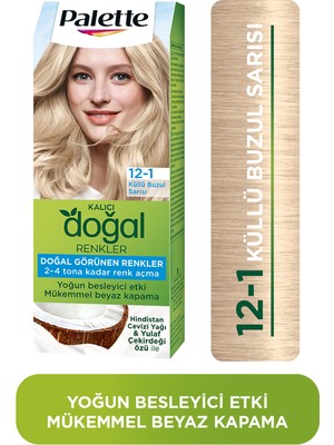 Palette Kalıcı Doğal Renkler 12-1 Küllü Buzul Sarısı Hindistan Cevizi Yağı Saç Boyası