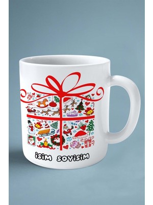 2024 Yılbaşı Noel Isimli Baskılı Kupa Bardak Paket Süs Newyear