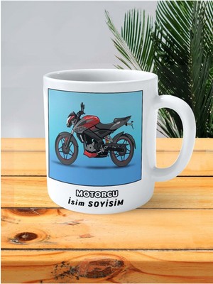 Motorcu Motor Meslek Baskılı Kupa Bardak Çift Taraflı Baskı Kişiye Özel Model