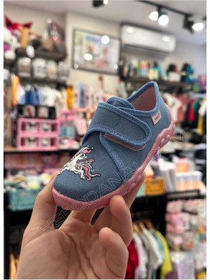 Superfit Kız Çocuk Ev Ayakkabısı - Unicorn - Mavi