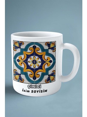 Çinici Çini Meslek Baskılı Kupa Bardak Çift Taraflı Baskı Kişiye Özel Model 2