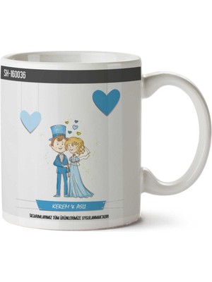 Sevgililer Günü Kişiye Özel Gelin Damat Kupa Bardak