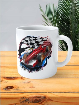 Araba Yarışı Baskılı Kupa Bardak Kişiye Özel Model 5