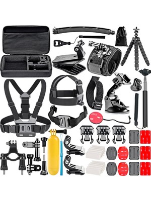 Trendfone Gopro Aksiyon Kameraları Için Aksesuar Seti Ihtiyacınız Olan Herşey Tek Pakette-Büyük Boy Çanta Ile Birlikte