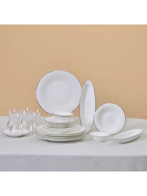 Karaca Fine Pearl 26 Parça 6 Kişilik Kahvaltı Takımı Platin Düz Tasarım ile Şık Kullanım