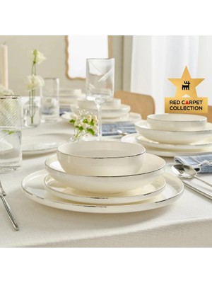 Karaca Red Carpet Collection Stream Bone Merope 53 Parça 12 Kişilik Yemek Takımı Platin