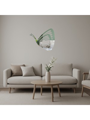 Renkli Kelebek  Dekoratif Aynalı Tablo - DROPX6205-3755