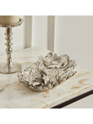 Karaca Home Lianca Dekoratif Tabak Silver 26X16 cm