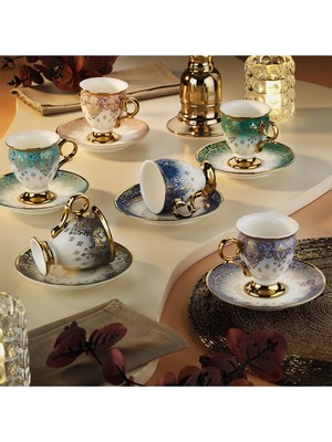 Aryıldız Gonca 12 Parça 6 Kişilik Türk Kahve Fincan Takımı
