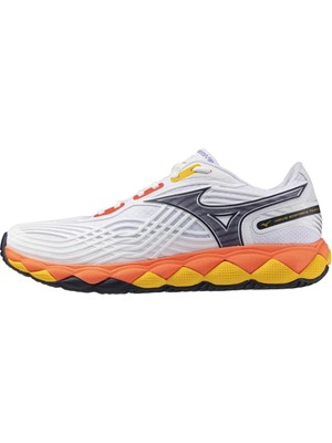 Mizuno Wave Enforce Tour 2 Ac Erkek Tenis Ayakkabısı Beyaz / Turuncu Nefes Alabilir Yapı ve Düz Taban