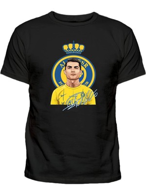 Cristiano Ronaldo Al Nassr Football Club Baskılı Pamuklu Suudi Arabia Baskılı T Shirt