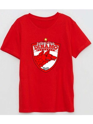 Dinamo București 1948 Kulüp Büyük Logo Baskılı Pamuklu Tshirt