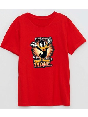 Insane Daffy Duck Küçüklüğü Baskılı Pamuklu Çocuk Tshirt