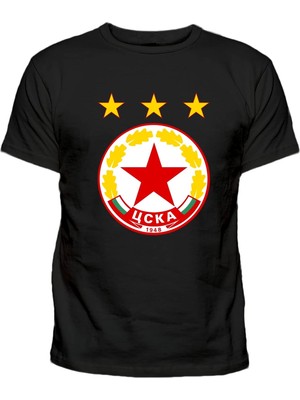 Pfk Cska Sofia 1948 Пфк Цска Baskılı Pamuklu Tişört