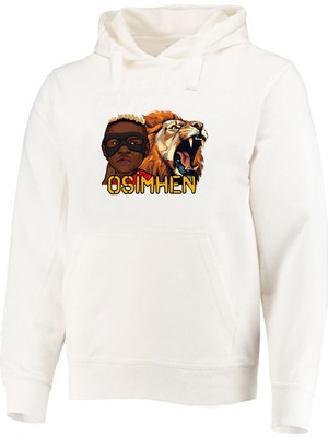 Aslan Osmhn Baskılı Pamuklu 3 Iplik Şardonlu Hoodie