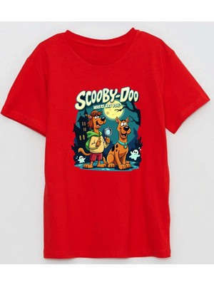 Scooby Doo Where Are You Baskılı Pamuklu Çocuk Tshirt