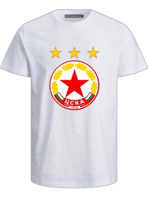 Pfk Cska Sofia 1948 Пфк Цска Baskılı Pamuklu Tişört