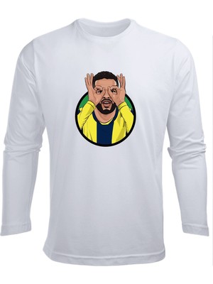 Uzun Kollu Gözlük Gol Sevinci Ennesyri Baskılı Pamuklu Çocuk Tişört