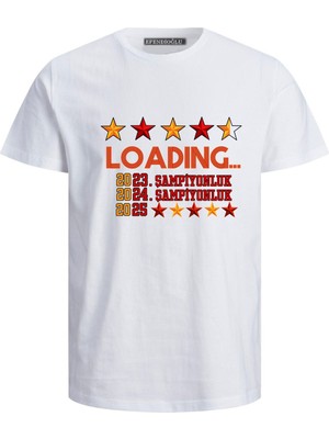 5. Yıldız Yükleniyor.. Loading Baskılı 25. Şampiyonluk Baskılı Çocuk Tişört.