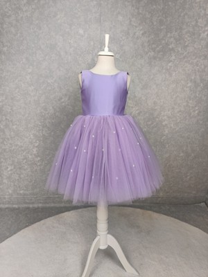 Kız Çocuk Abiye Elbise Ada, Lila Etek Incili,tütü Elbise