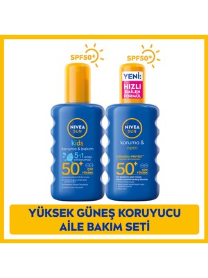 Nivea SUN 200 ml Koruma Nem Vücut Spreyi ve Çocuklar İçin Hassas Güneş Koruyucu SPF50 Tüm Cilt Tipleri