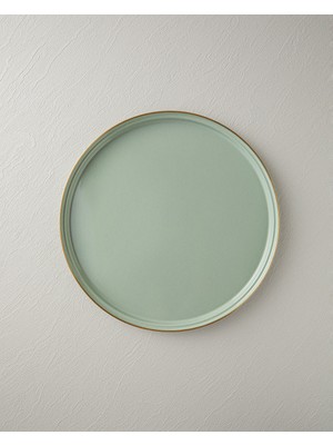 English Home Isidora Emaye Yuvarlak Tepsi 33 cm Açık Mint