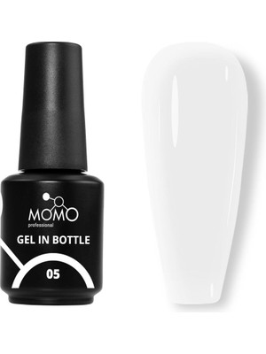 Momo Professional Gel In Bottle No.05, Akıllı Fırçalı Protez Tırnak Jeli, Uv Korumalı Rakı Beyazı, 18 ml