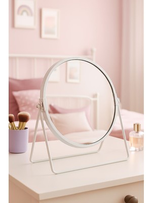 Masa Üstü 15 cm 2x Büyüteçli Çift Taraflı 360°DÖNEN Metal  Masa Aynası MT167BY