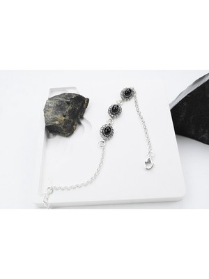 TANEM 925 Ayar Oltu Taşlı Gümüş Bileklik