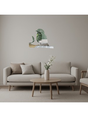 Daldaki Leila Göğüslü Mavi Kuş Aynalı Tablosu - DROPX9528-1907