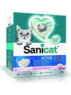 SaniCat Active White Lotus Ultra Topaklanan Kedi Kumu 10lt